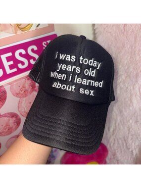 Embroidered black baseball/trucker hat